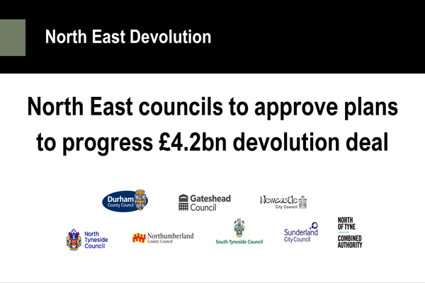 A graphic promoting north east devolution