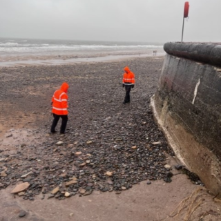 Image demonstrating Warning of storm dangers at Blyth Promenade