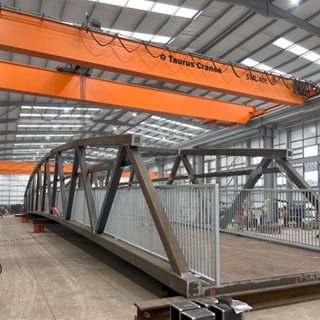 The new footbridge being built for the Northumberland Line