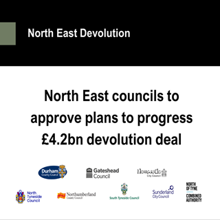 A graphic promoting north east devolution