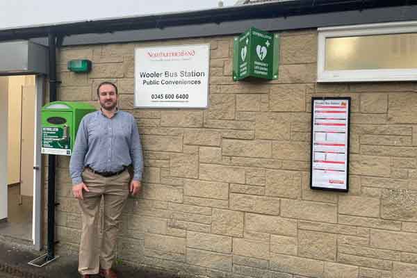 Wooler councillor Mark Mather outside refurbished toilets in Wooler