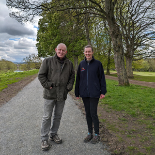 Local Councillor Trevor Cessford and Green Spaces Officer Sam Talbot at Tyne Green Country Park 