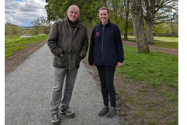 Local Councillor Trevor Cessford and Green Spaces Officer Sam Talbot at Tyne Green Country Park