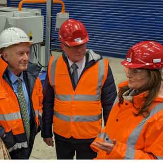 Secretary of State for Education Gillian Keegan (right) visiting the welding centre in Blyth