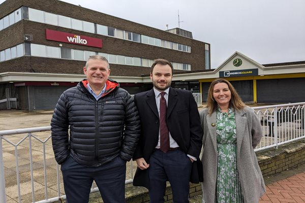 Councillors and chair of Ashington Board Board in the town centre