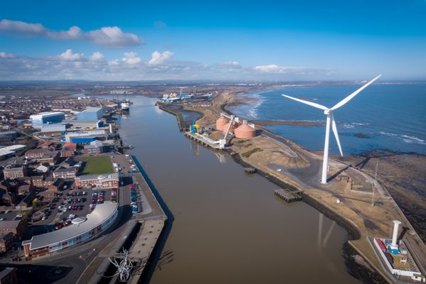 An aerial shot of Blyth Port