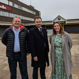 Councillors and chair of Ashington Board Board in the town centre