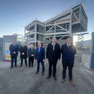 Councillors and staff outside the Energy Central Learning Hub in Blyth