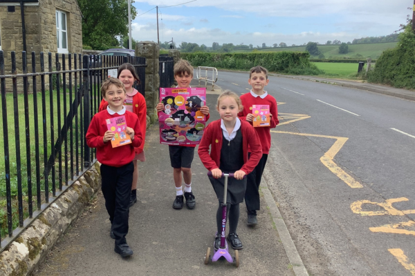  Norham St Ceolwulf's C of E First Schools Children Walking and Scooting for Walk to School Week