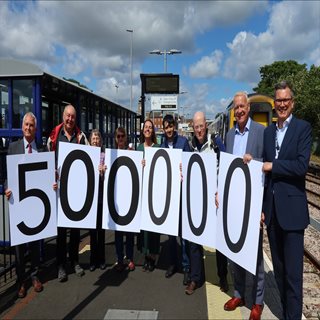 People holding 50,000 numbers at Ashington Station