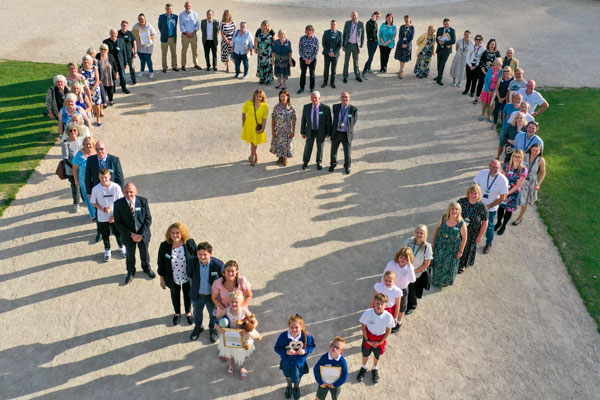 A heart created by previous winners of LOVE Northumberland awards