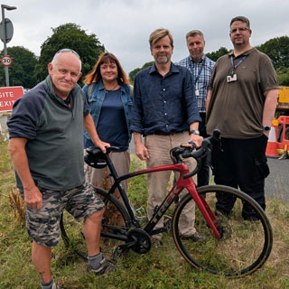 Councillors and staff at the new Hexham to Corbridge active travel corridor
