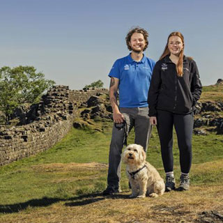 Dog walking at Hadrian's Wall