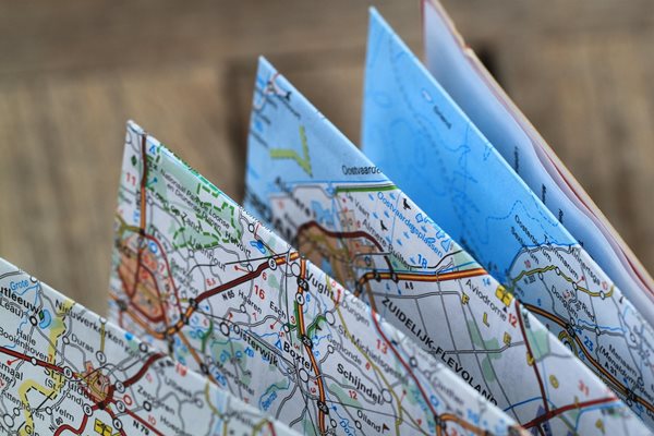 An image of a folded map