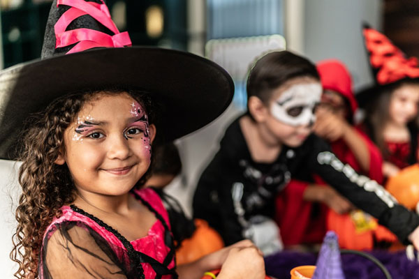 Children in Halloween costume