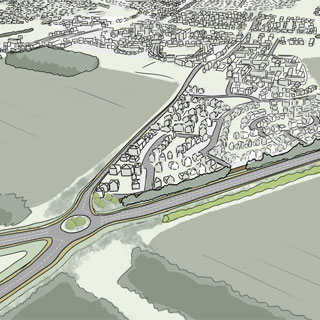 An artist's impression of a stretch of the proposed Blyth Relief Road