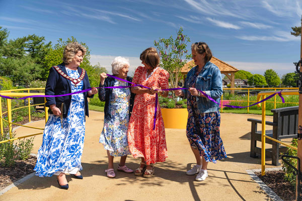 Picture shows From left to right; Cramlington Town Mayor Helen Morris Audrey Best, (age 102) Duchess of Northumberland, Natasha McEwen