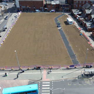 A new path and grassed area on the vacant development site behind Lintonville Terrace in Ashington