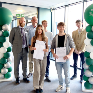 Image demonstrating Northumberland A-Level and BTEC students celebrate on results day