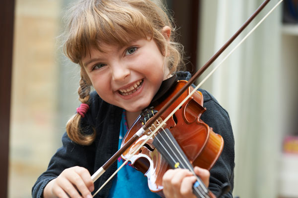 Child playing violin