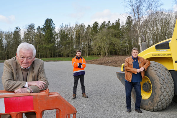 Councillors Jeff Watson and Malcolm Robinson with parks officer Danny Goodall