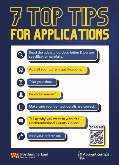 Top tips for applications. Click here for the PDF.